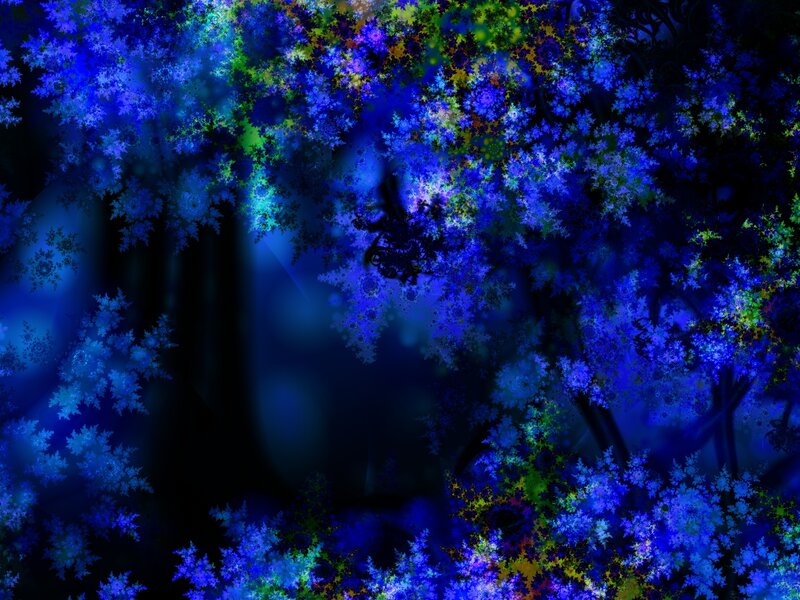 Fractal Tree Canopy — Blue