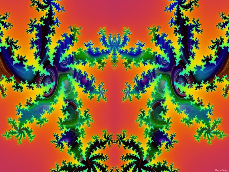 Fractal Tree Pattern — Red