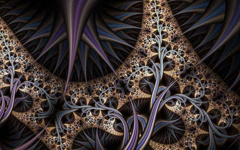 Fractal Tree Structure — Black, Dramatic, Digital Art