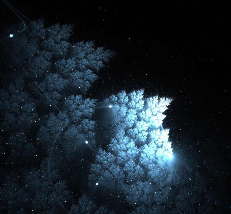 Fractal Tree Structure — Blue, Dramatic