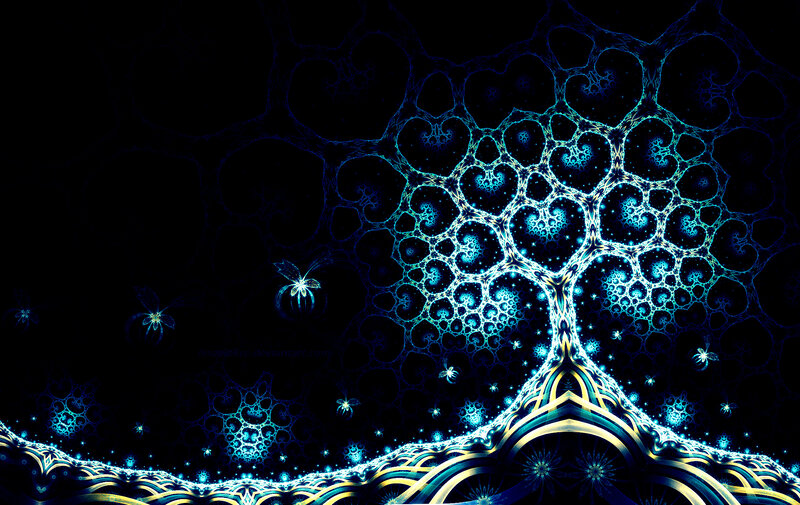 Fractal Tree Structure — Blue, Mystical