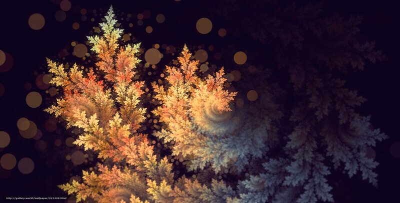 Fractal tree with bokeh lights