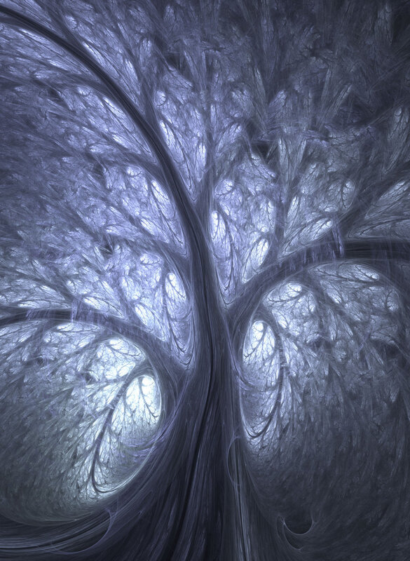 Fractal tree with glowing branches