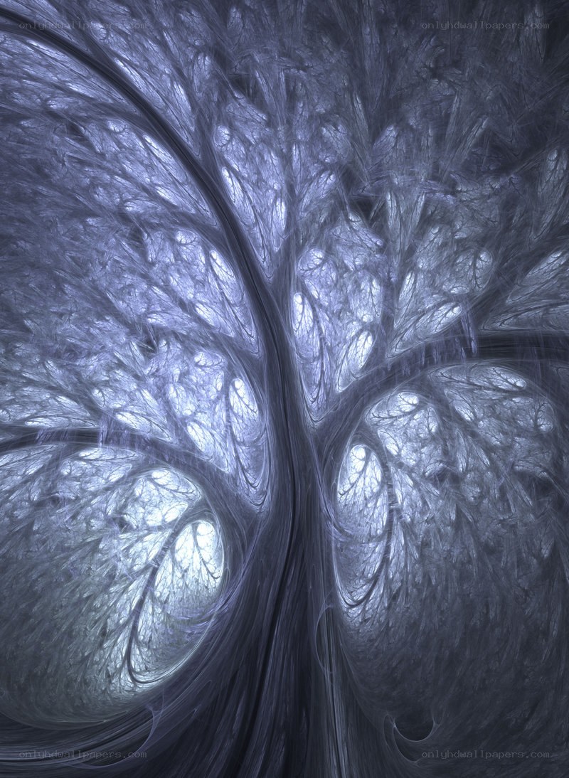 Fractal tree with glowing branches
