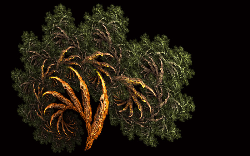 Fractal tree with glowing core