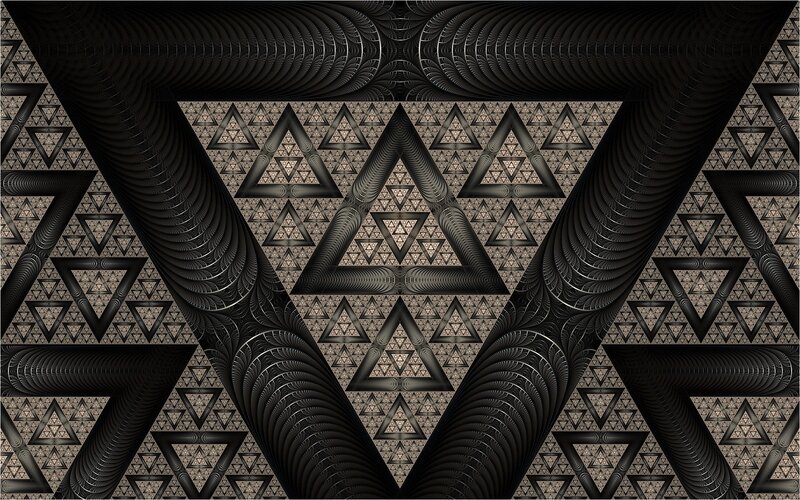 Fractal Triangle Pattern — Black, Abstract