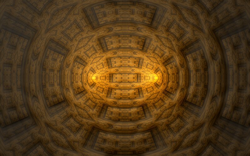 Fractal Tunnel Ceiling — Gold