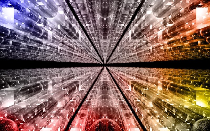 Fractal tunnel of glowing tubes