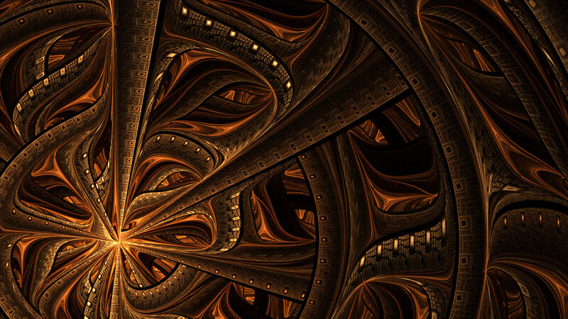 Fractal tunnel of golden light