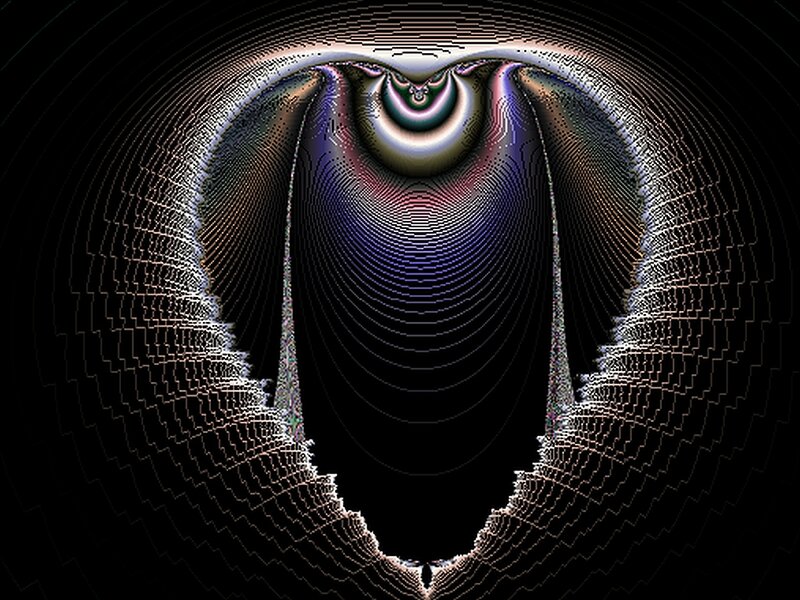 Fractal Tunnel Pattern — Black, Hypnotic