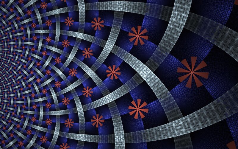 Fractal Tunnel Pattern — Blue, Hypnotic, Abstract