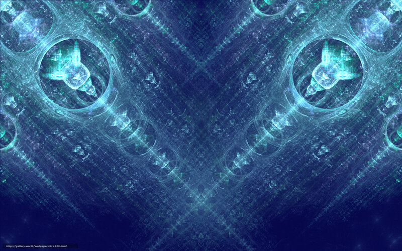 Fractal Tunnel Pattern — Blue, Hypnotic, Digital Art, Circles, Light Beams