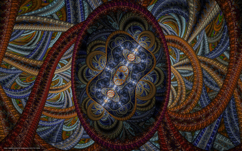Fractal Tunnel Pattern — Blue, Hypnotic, Digital Art, Spirals