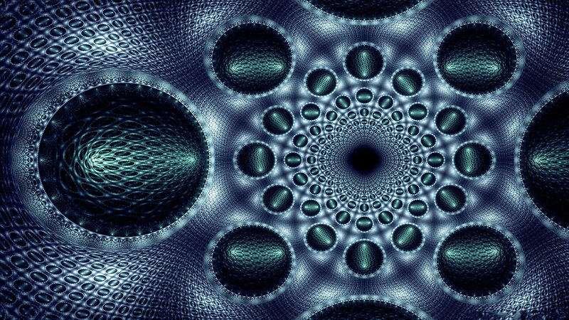 Fractal Tunnel Pattern — Blue, Hypnotic, Digital Art