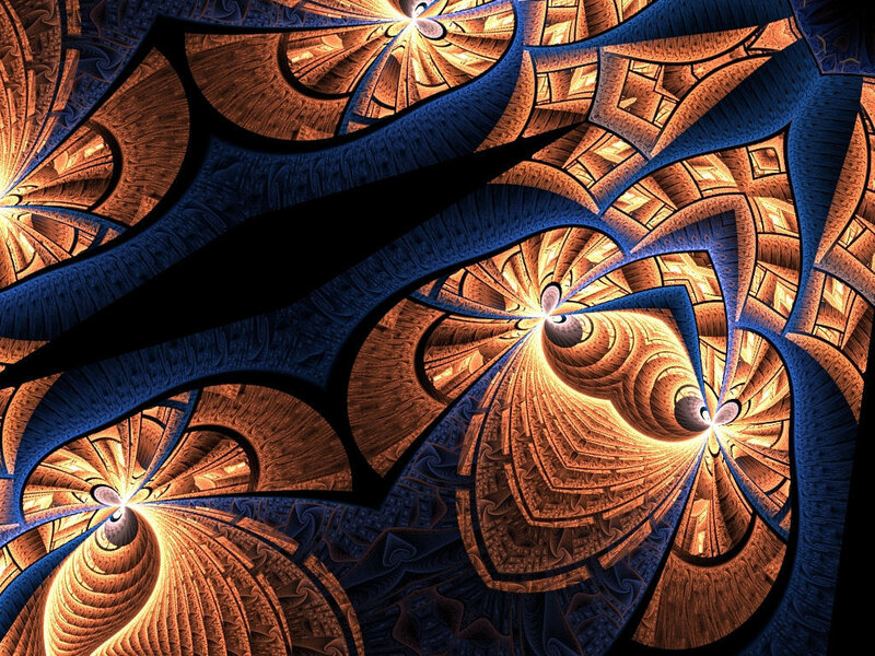 Fractal Tunnel Pattern — Blue