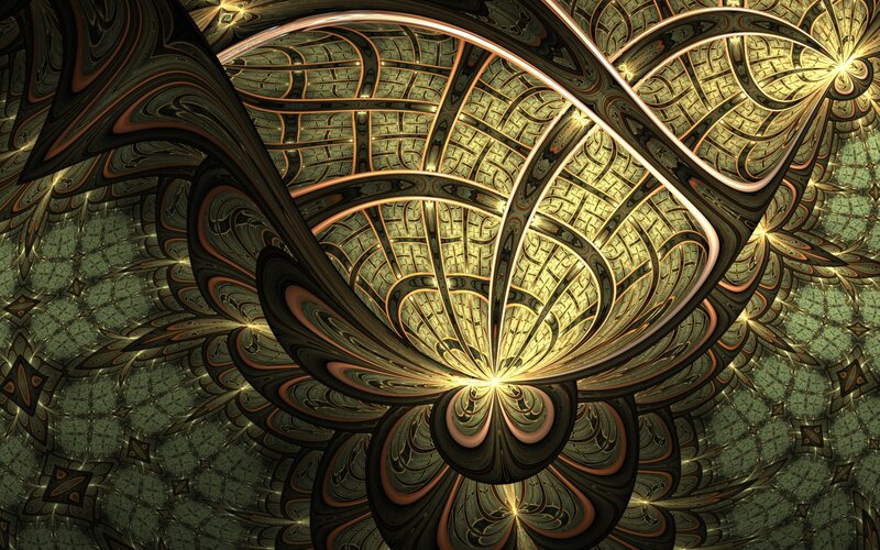 Fractal Tunnel Pattern — Gold