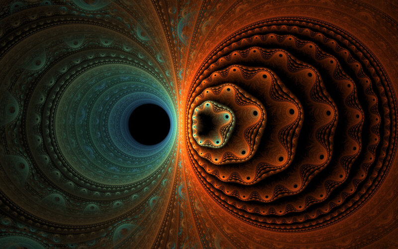 Fractal Tunnel Pattern — Orange, Hypnotic