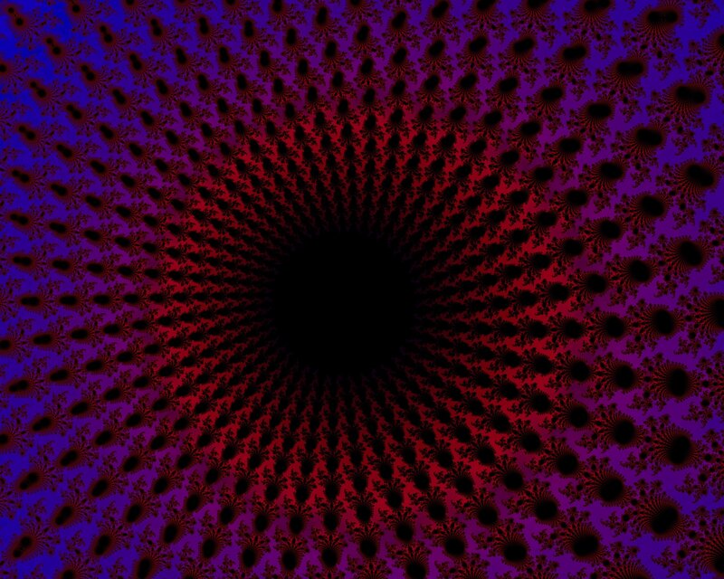 Fractal Tunnel Pattern — Red, Hypnotic