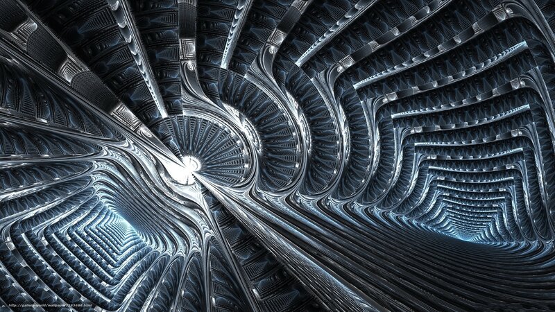 Fractal Tunnel Structure — Black, Dramatic