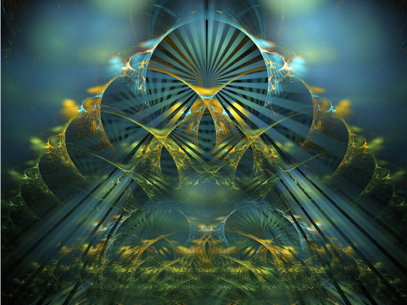 Fractal Tunnel Structure — Blue, Mystical