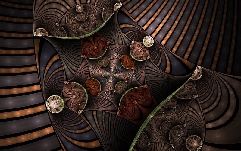 Fractal Tunnel Structure — Brown, Abstract