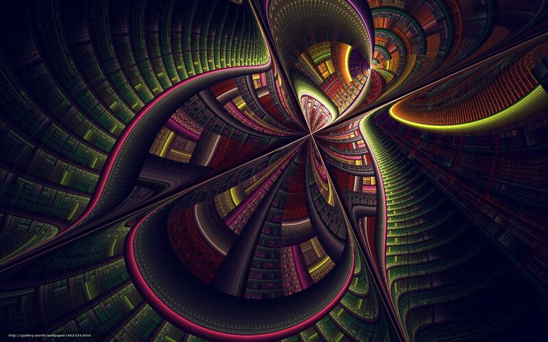 Fractal Tunnel Structure — Green, Hypnotic