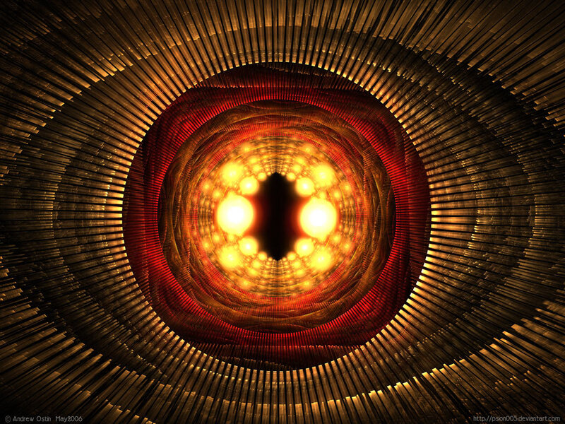 Fractal Tunnel Structure — Red, Dramatic