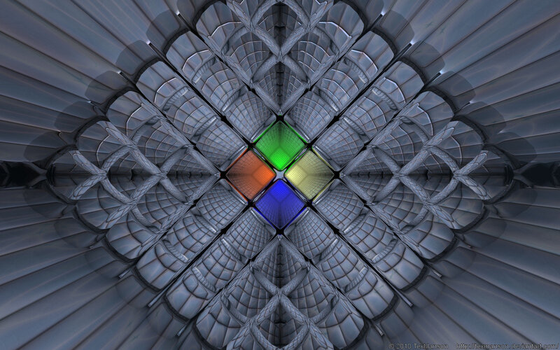 Fractal tunnel with colored cubes