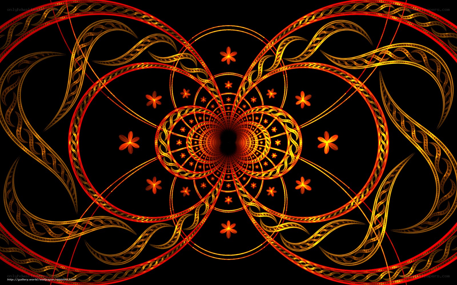 Fractal tunnel with floral patterns