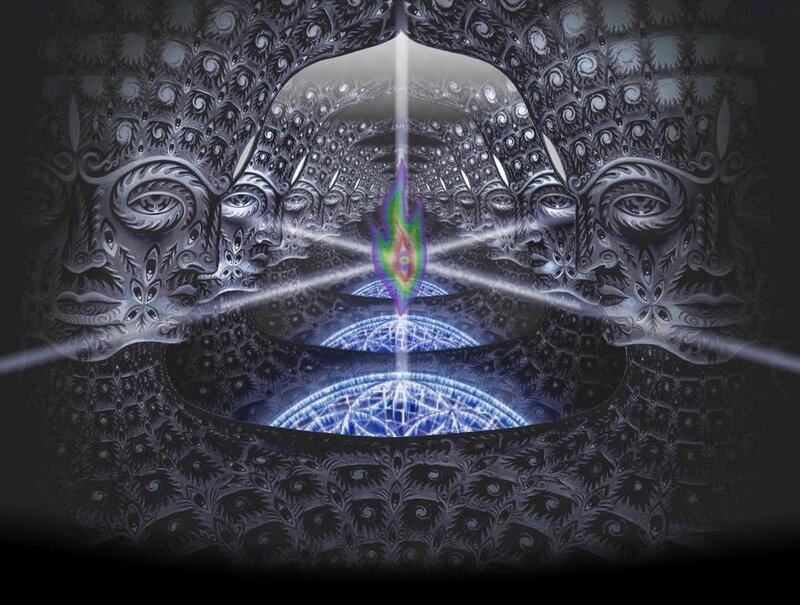fractal tunnel with glowing center