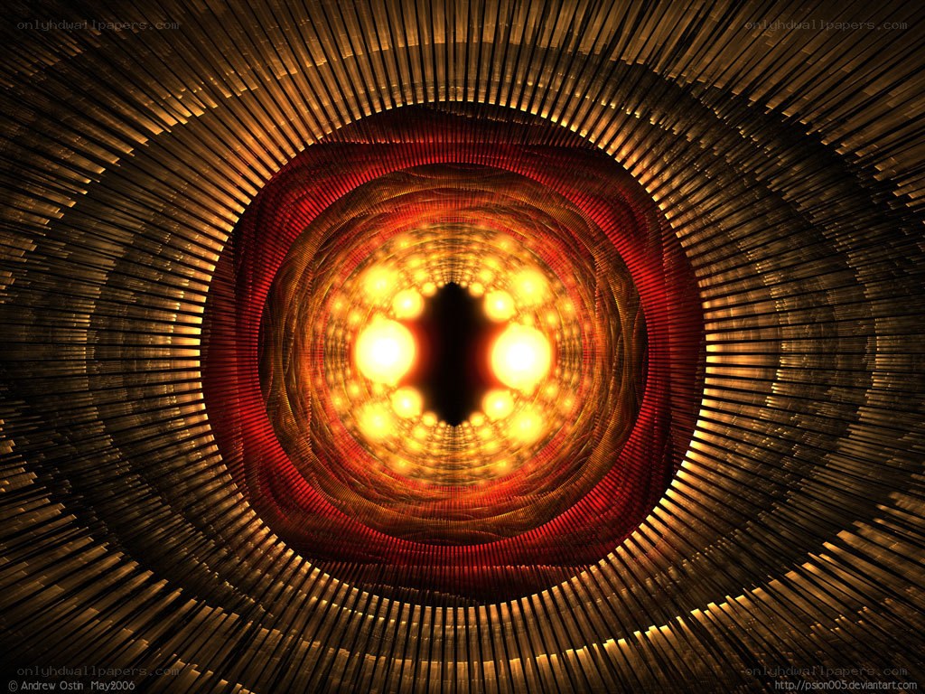 Fractal tunnel with glowing lights