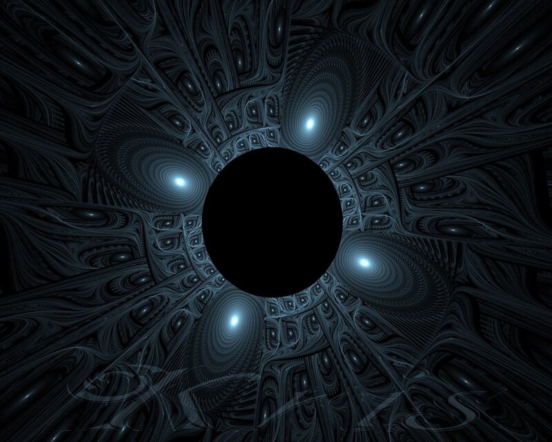 fractal tunnel with glowing orbs