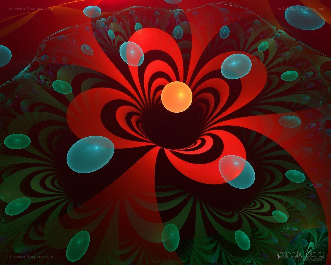 Fractal tunnel with glowing orbs