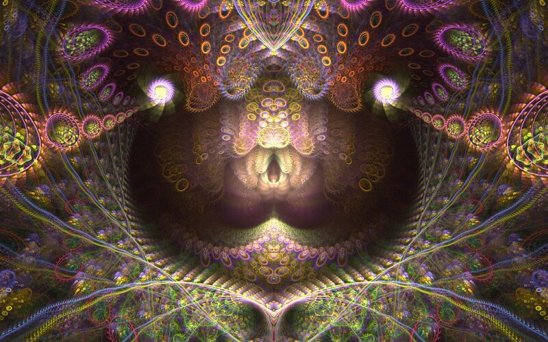 fractal tunnel with glowing patterns