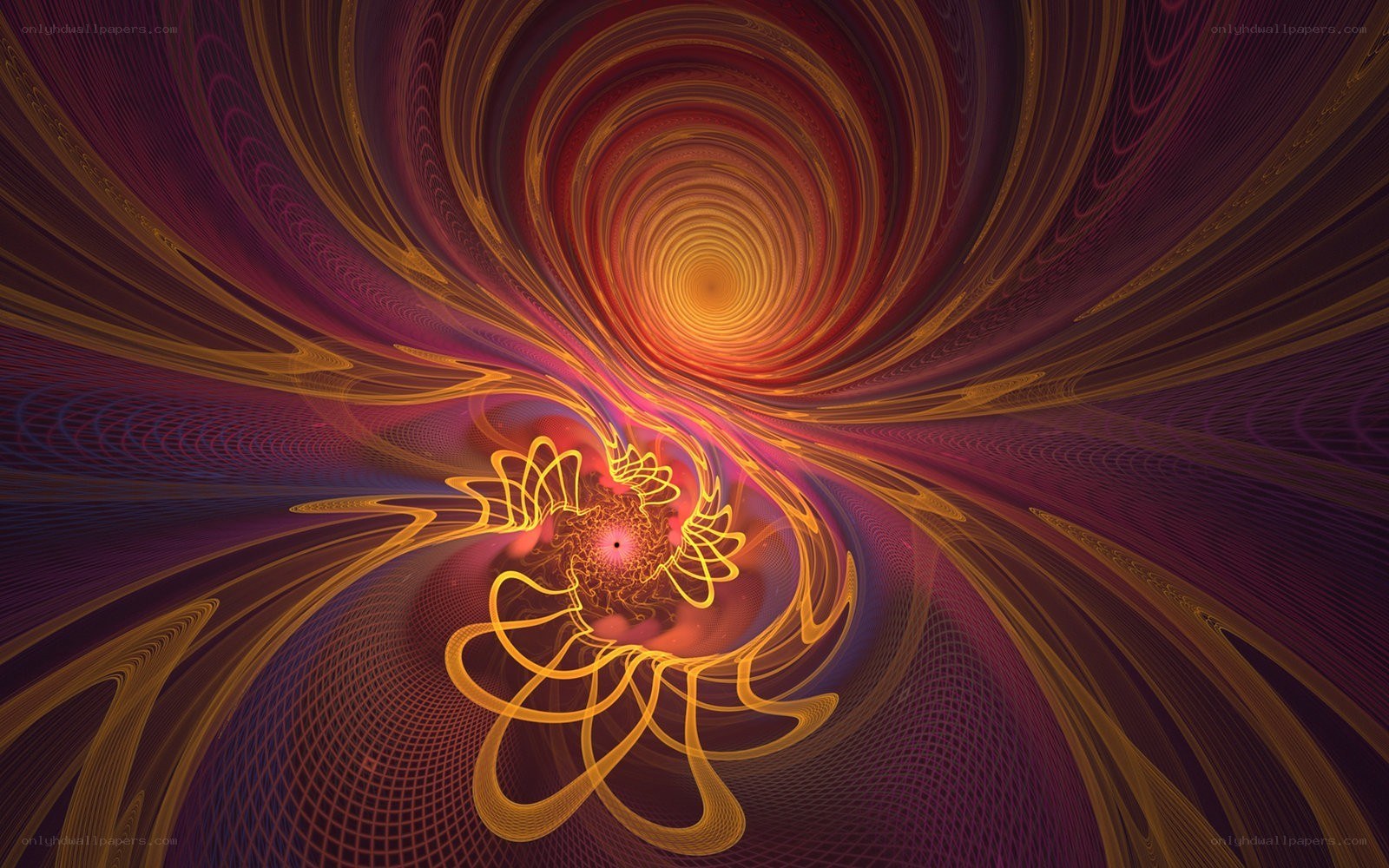 Fractal tunnel with glowing patterns