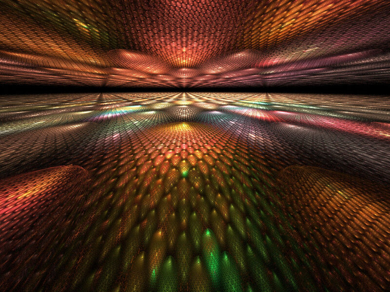 fractal tunnel with glowing patterns