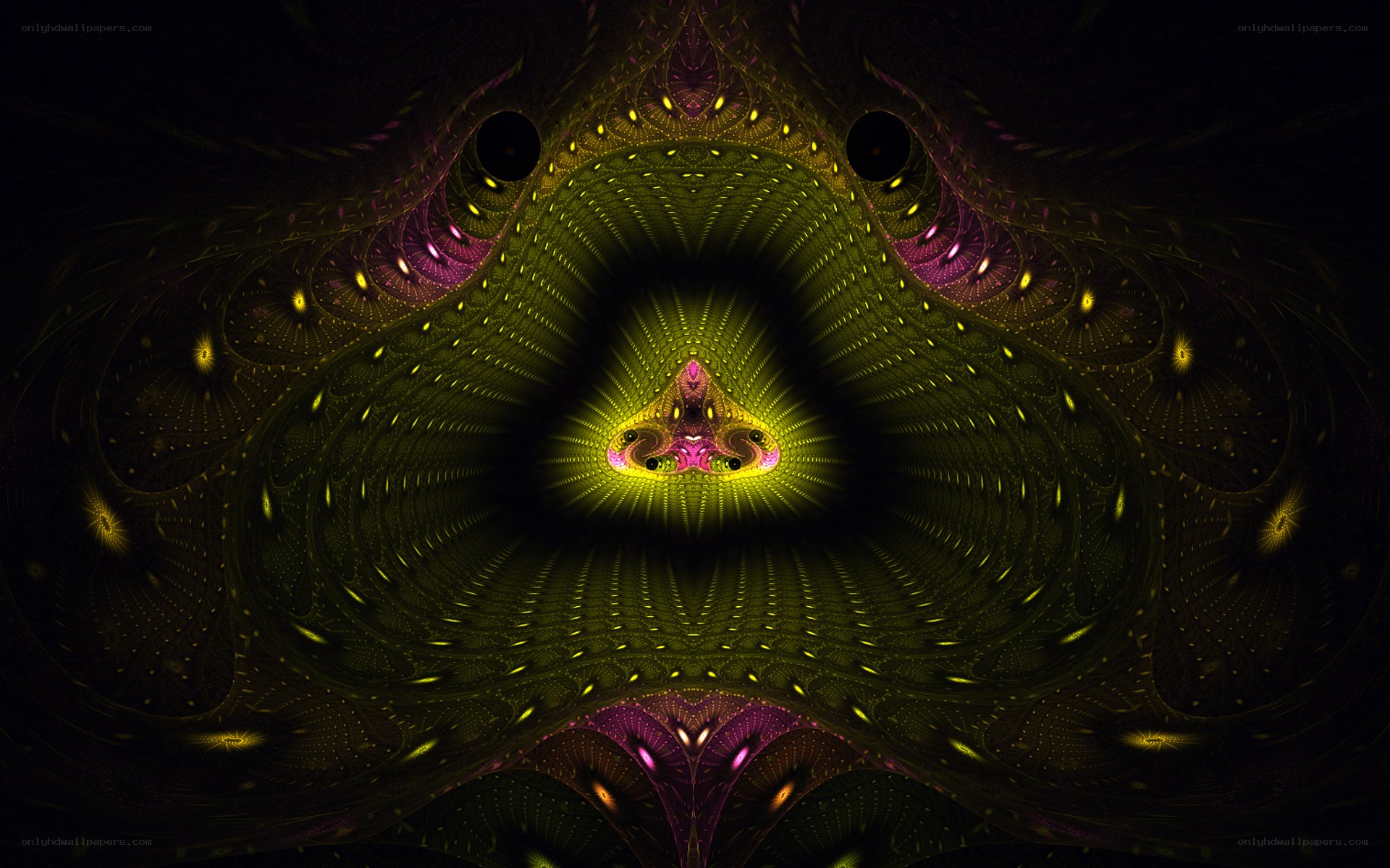 fractal tunnel with glowing patterns