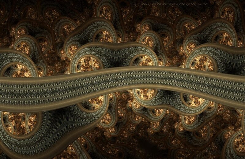Fractal tunnel with golden patterns