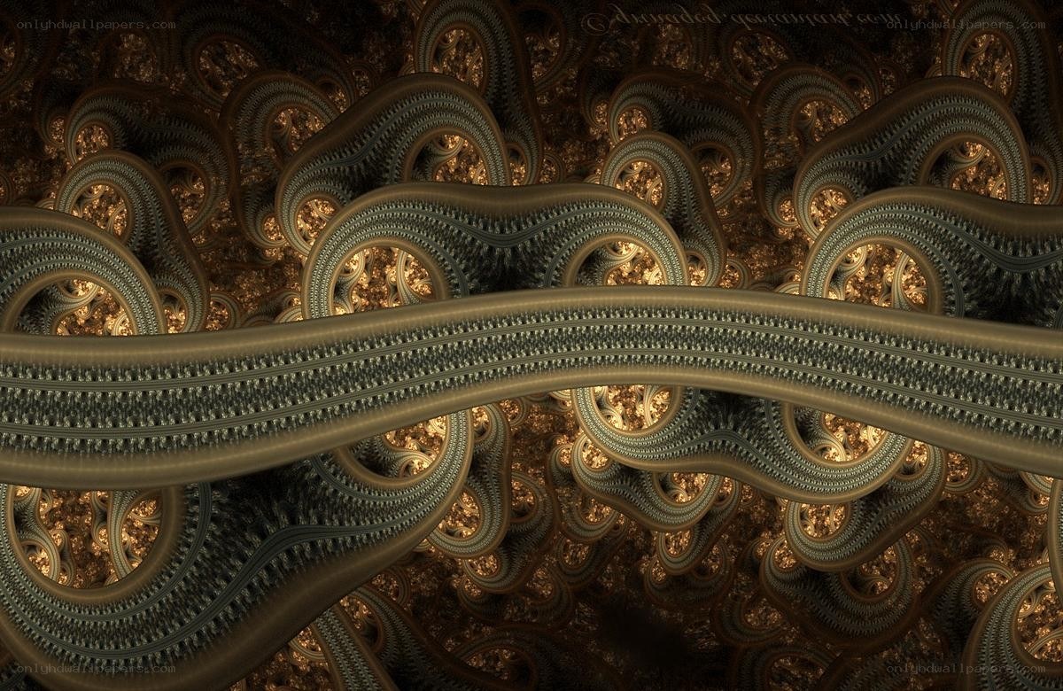 Fractal tunnel with golden patterns