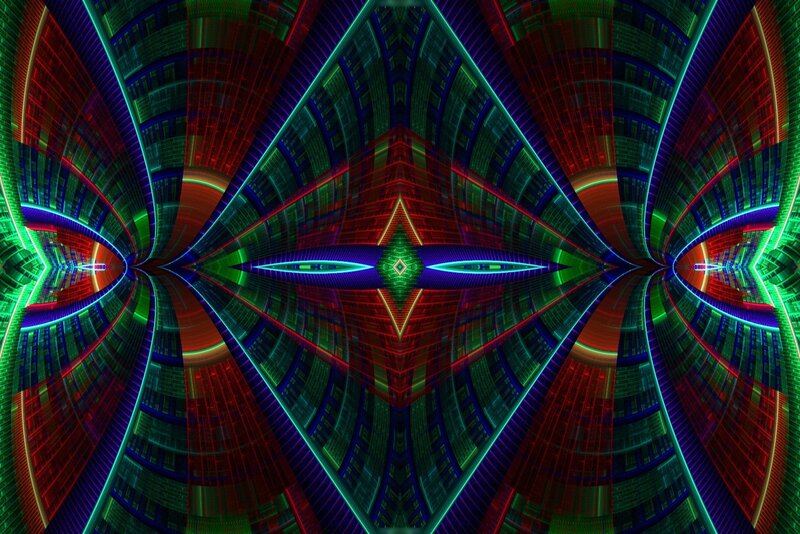fractal tunnel with neon lights