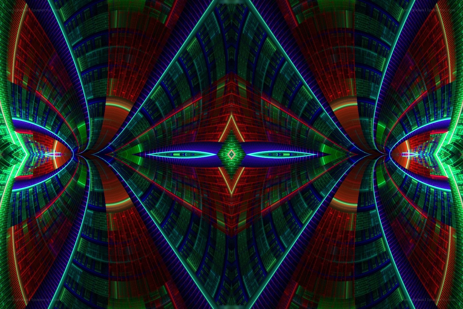 fractal tunnel with neon lights