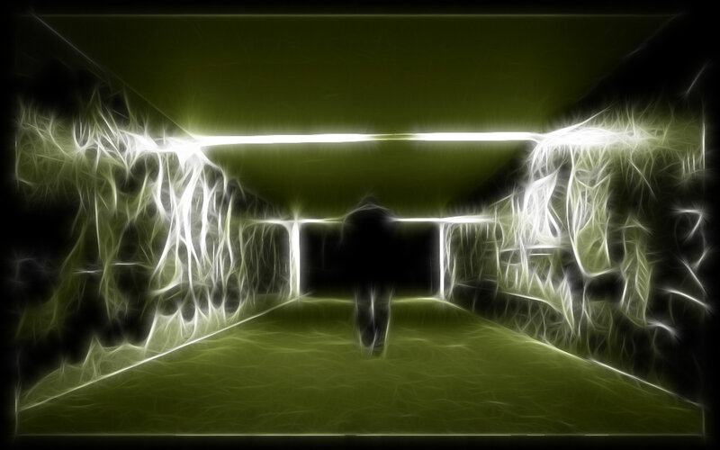 fractal tunnel with silhouette