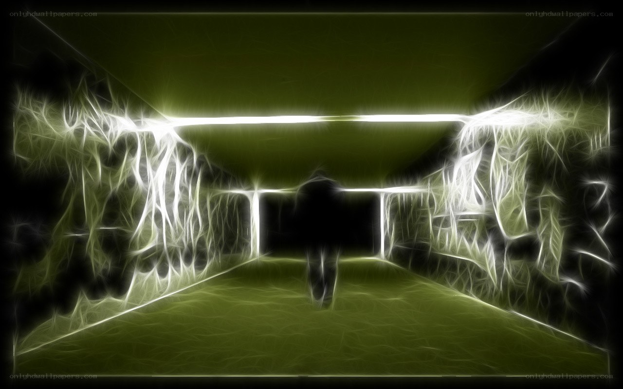 fractal tunnel with silhouette