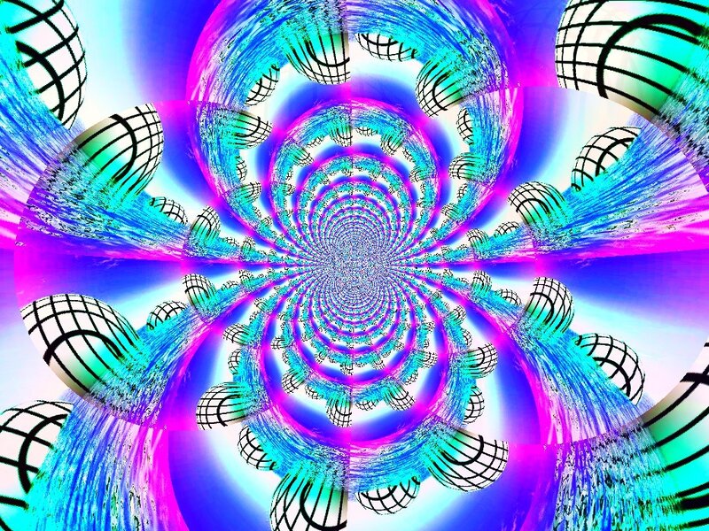 Fractal Tunnel with Spheres — Purple