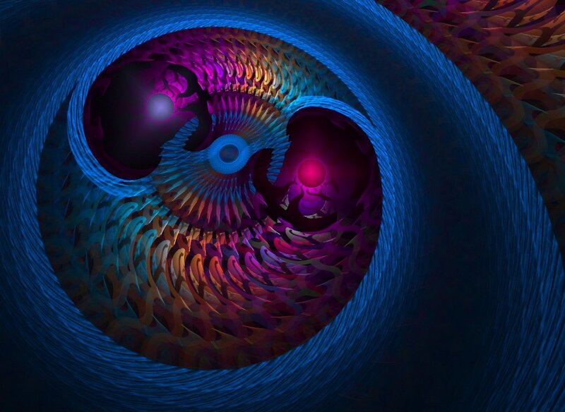 fractal tunnel with yin-yang pattern