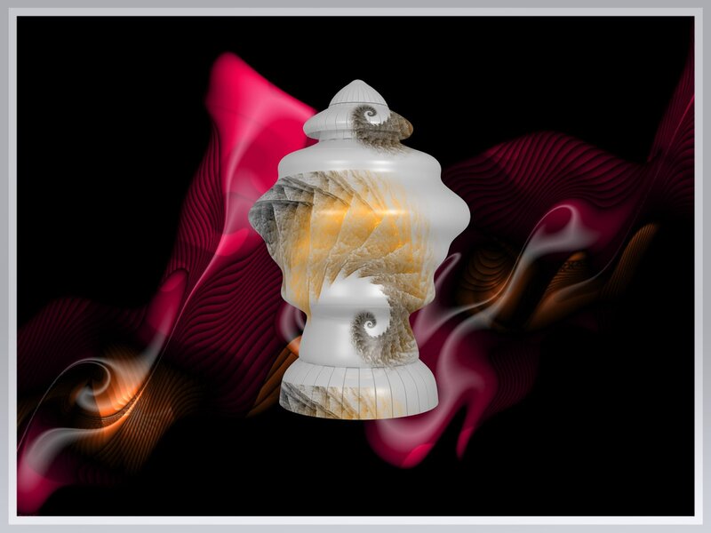 Fractal Vase Sculpture — Black