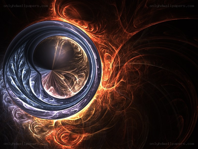 Fractal vortex with fiery swirls