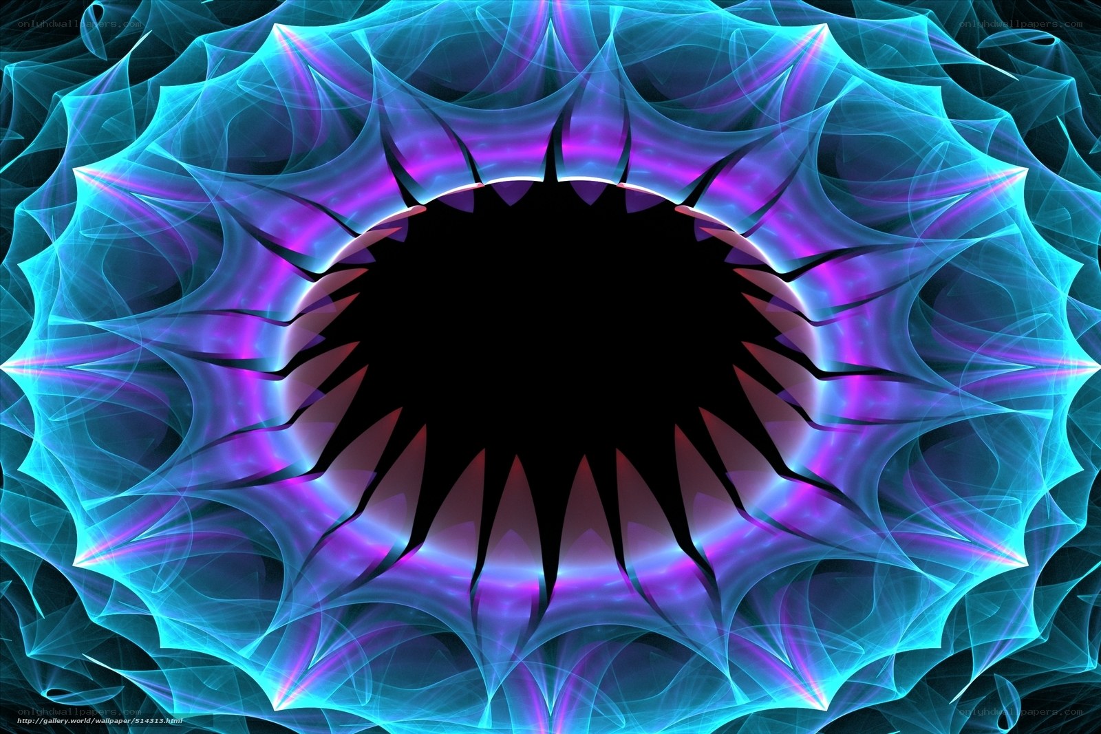Fractal vortex with neon colors