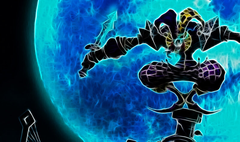 fractal warrior in blue energy