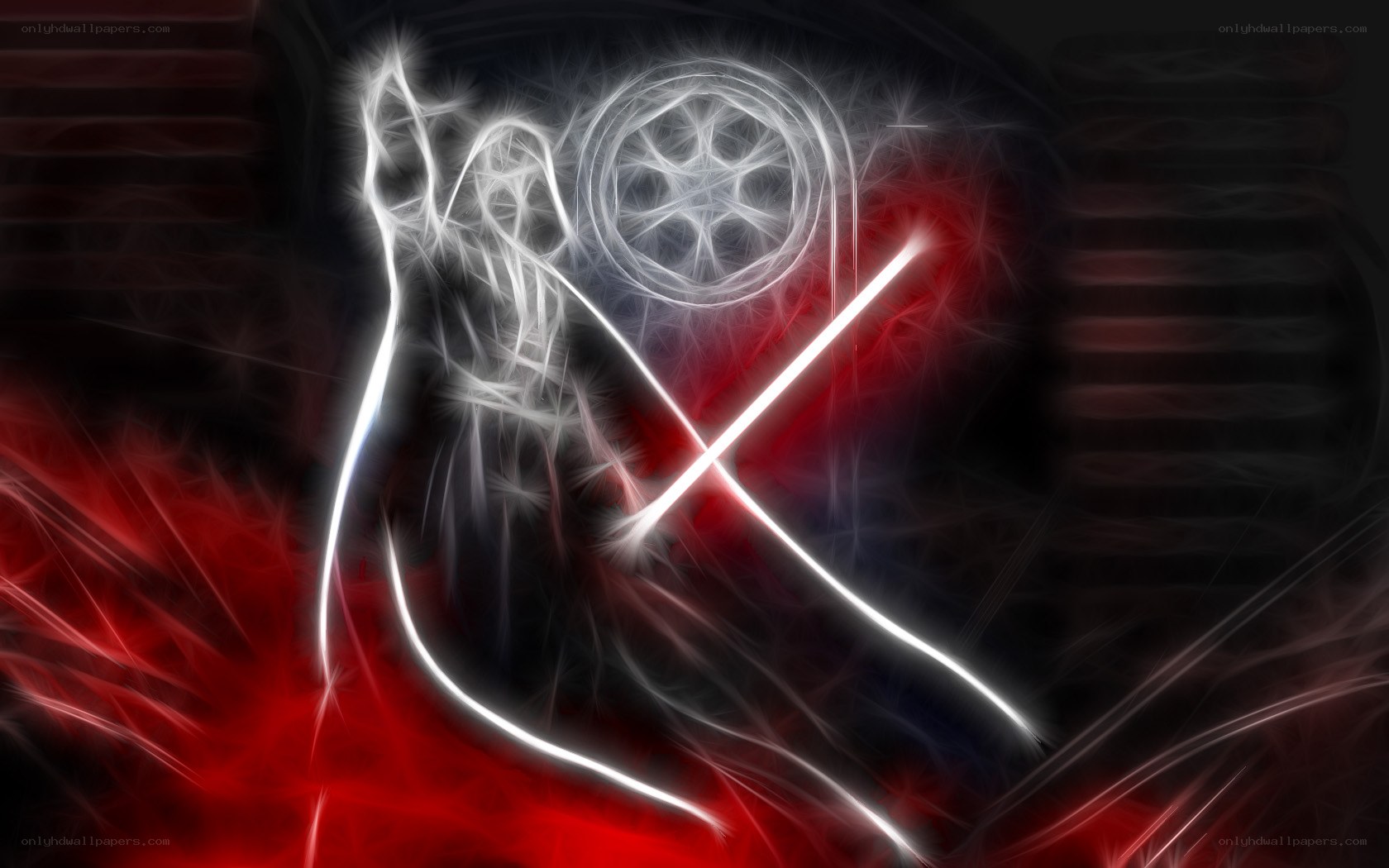 fractal warrior with glowing sword